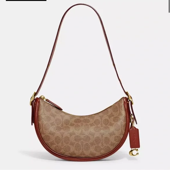 Coach Red and Tan Shoulder Bag - Picture 2 of 12